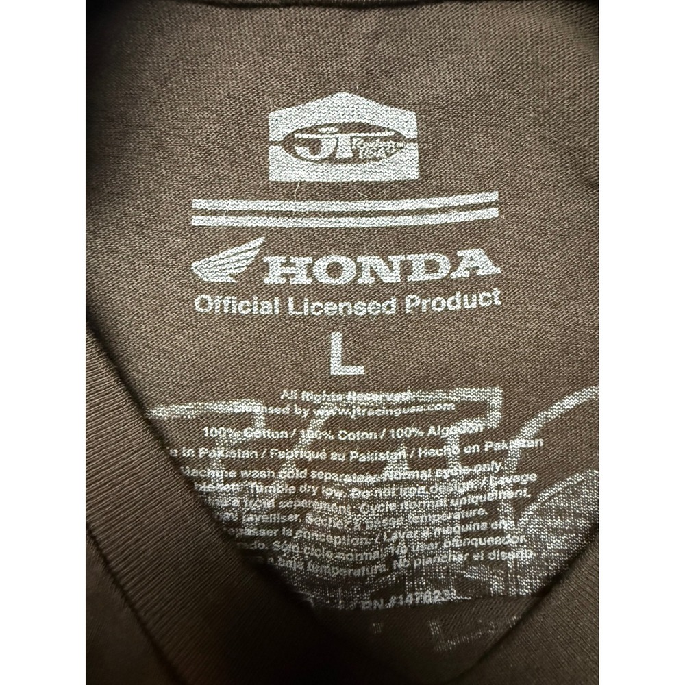 Honda Racing JT Racing USA Circuit Dreams Graphic T-Shirt Brown Mens L - Picture 8 of 8